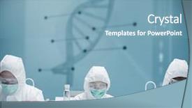  Presentation with dna - Slides with protective suit with futuristic background and a  colored foreground