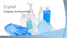  Presentation with surgical gloves - PPT theme featuring protective-surgical-mask-gloves background and a white colored foreground