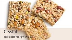  Presentation with energy bar - Presentation theme having energy bars - nut bar on white background background and a coral colored foreground