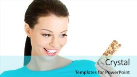  Presentation with cereal - Amazing presentation having woman eating cereal candy bar backdrop and a cyan colored foreground