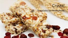  Presentation with protein bar - Audience pleasing PPT theme consisting of protein bars with dried fruit backdrop and a lemonade colored foreground