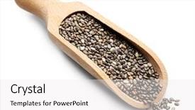  Presentation with organic dry chia seeds - Amazing theme having chia seeds in scoop backdrop and a white colored foreground