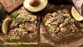  Presentation with protein - Slides enhanced with protein bread with avocado spread and champignons background and a tawny brown colored foreground