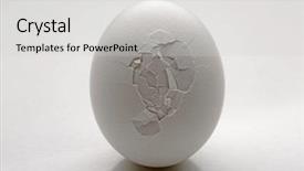  Presentation with cracked - Amazing PPT layouts having protein cell - cracked egg isolated on white backdrop and a  colored foreground