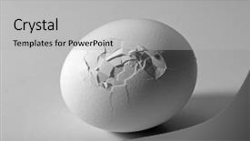  Presentation with protein - PPT theme having protein cell - cracked egg on grey background background and a light gray colored foreground