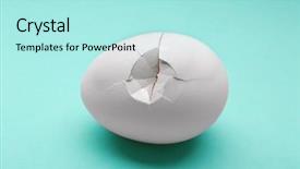  Presentation with protein - Cool new PPT layouts with protein cell - cracked egg on turquoise background backdrop and a arctic colored foreground