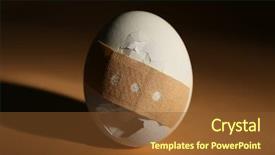  Presentation with sepak takraw court - Cool new PPT theme with protein cell - cracked egg wrapped in court backdrop and a tawny brown colored foreground