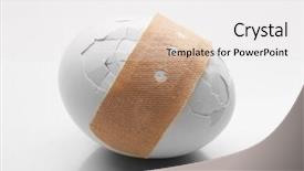  Presentation with cracked - Audience pleasing theme consisting of protein cell - cracked egg wrapped in court backdrop and a  colored foreground