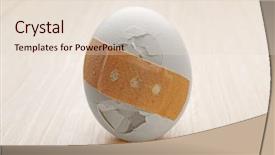  Presentation with cracked - Audience pleasing PPT theme consisting of protein cell - cracked egg wrapped in court backdrop and a lemonade colored foreground