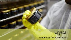  Presentation with from waste produce natural gas factory - PPT layouts consisting of protein engineering - seafood factory expert in gloved background and a yellow colored foreground