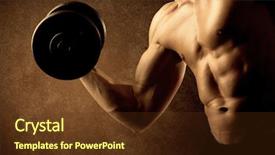  Presentation with weight lifting - Amazing presentation theme having protein model - muscular fit bodybuilder athlete lifting backdrop and a tawny brown colored foreground