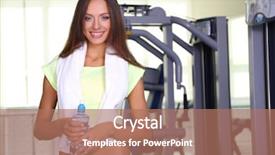  Presentation with water and energy conservation - Slide deck having protein model - pretty sporty girl with water background and a  colored foreground