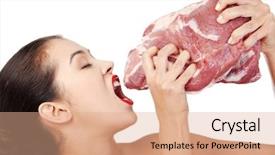  Presentation with raw meat - Audience pleasing PPT theme consisting of beautifull snowdrops - galanthus plicatus - first backdrop and a tawny brown colored foreground.