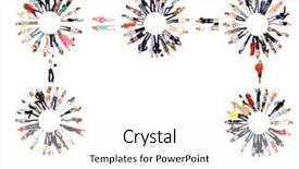  Presentation with team building on white - Beautiful theme featuring chemistry nitrogen - team over white corporate teamwork backdrop and a white colored foreground