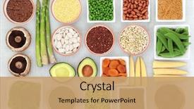  Presentation with protein food - Slide deck consisting of protein plant health food selection background and a coral colored foreground