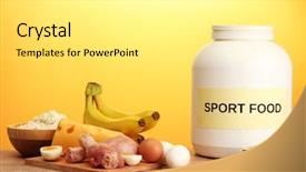  Presentation with protein food - Presentation design featuring protein powder and food background and a white colored foreground
