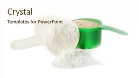  Presentation with protein - Cool new slides with protein powder and scoops backdrop and a cream colored foreground