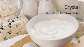  Presentation with milk protein - Audience pleasing PPT theme consisting of protein products cheese cream milk backdrop and a mint green colored foreground