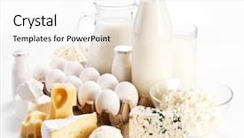  Presentation with milk protein - Colorful slide set enhanced with protein products cheese cream milk backdrop and a white colored foreground