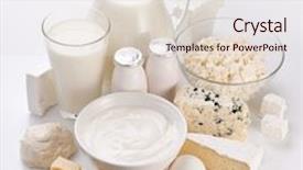  Presentation with milk protein - Audience pleasing presentation consisting of protein products cheese cream milk backdrop and a lemonade colored foreground