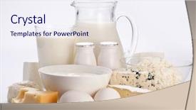  Presentation with milk protein - Audience pleasing theme consisting of protein products cheese cream milk backdrop and a sky blue colored foreground