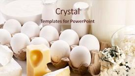  Presentation with milk protein - Theme consisting of protein products cheese cream milk background and a lemonade colored foreground