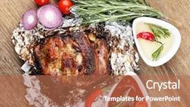  Presentation with grilled - Amazing slides having protein structure - delicious grilled meat on table backdrop and a coral colored foreground