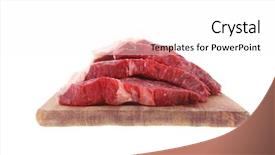  Presentation with fresh meat - Amazing slide set having protein structure - fresh raw beef meat steak backdrop and a white colored foreground