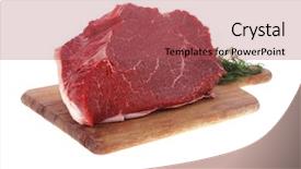  Presentation with raw meat beef veal shank - Audience pleasing PPT layouts consisting of protein structure - fresh raw red beef meat backdrop and a red colored foreground