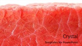  Presentation with fresh meat - Audience pleasing PPT theme consisting of protein structure - fresh red uncooked meat close-up backdrop and a red colored foreground