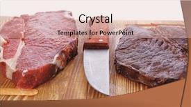  Presentation with raw meat - Beautiful slide deck featuring protein structure - grilled and raw beef steak backdrop and a lemonade colored foreground