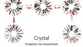  Presentation with protein - Colorful PPT layouts enhanced with protein structure - people diversity many colleagues backdrop and a white colored foreground