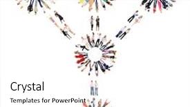  Presentation with people seniors diversity - Presentation design having protein structure - people diversity standing together background and a white colored foreground