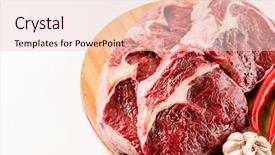  Presentation with raw meat - Amazing slide set having protein structure - raw beef meat with chili backdrop and a  colored foreground
