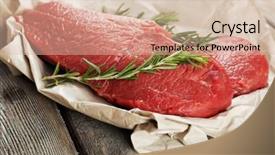  Presentation with raw meat beef veal shank - Beautiful theme featuring protein structure - raw beef steak with rosemary backdrop and a lemonade colored foreground