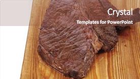  Presentation with wood - Cool new PPT layouts with protein structure - roast beefsteak fillet on wood backdrop and a tawny brown colored foreground