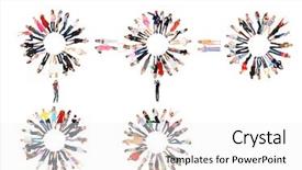  Presentation with stand - Cool new PPT layouts with protein structure - together we stand workforce concept backdrop and a white colored foreground