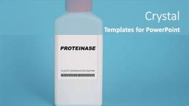  Presentation with enzyme - Presentation theme enhanced with proteinase-sample-of-plastic-eating background and a light blue colored foreground