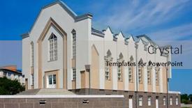  Presentation with ukraine - Presentation theme enhanced with protestant-church-in-chortkiv-ukraine background and a light gray colored foreground