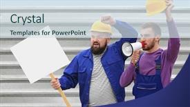  Presentation with virile young men - Amazing PPT layouts having protestant reformation - protesting young men and fence backdrop and a  colored foreground