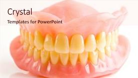  Presentation with denture - Colorful slides enhanced with prothesis - full set of acrylic denture backdrop and a lemonade colored foreground