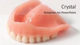  Presentation with lab - Colorful PPT layouts enhanced with prothetic - dental plate making backdrop and a lemonade colored foreground