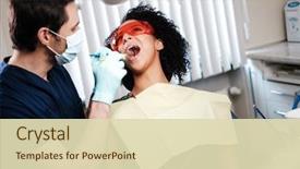  Presentation with private practice - Amazing PPT layouts having prothetiks - woman patient at dentist's private backdrop and a  colored foreground