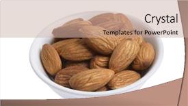  Presentation with water farming almonds - Cool new PPT layouts with protien - almonds in white dish backdrop and a coral colored foreground