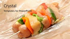  Presentation with pepper - Beautiful presentation featuring protien - chicken bell pepper shish kabob backdrop and a lemonade colored foreground