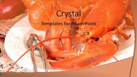  Presentation with granite - Audience pleasing PPT theme consisting of protien - freshly cooked lobster backdrop and a  colored foreground