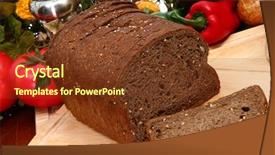  Presentation with restaurant kitchen - Audience pleasing theme consisting of protien - german dark wheat bread backdrop and a  colored foreground