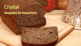  Presentation with restaurant kitchen - PPT layouts featuring protien - german dark wheat bread background and a  colored foreground