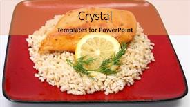  Presentation with brown rice - Cool new presentation with protien - lemonade chicken and brown rice backdrop and a yellow colored foreground