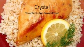  Presentation with brown rice - Amazing PPT theme having chocolate pieces on a white background backdrop and a cream colored foreground.